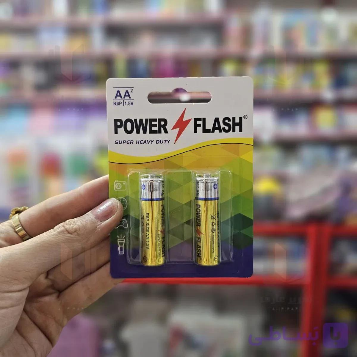 باتري نیم قلم 4 تایی ساده POWER FLASH