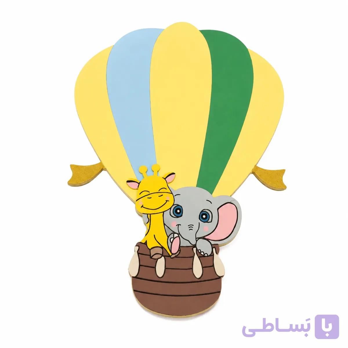 دیوارکوب و چراغ خواب LED طرح فیل و بالن سه‌بعدی اکسسوری دکوراتیو اتاق کودک با نور آفتابی ملایم — تصویر 1