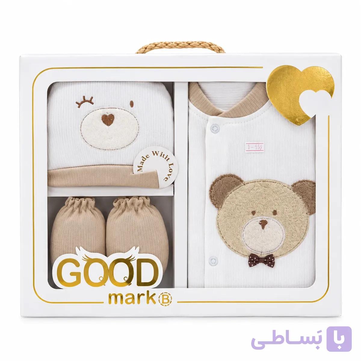 ست ۴ تکه نوزادی گودمارک کد 01 طرح خرس پولیشی