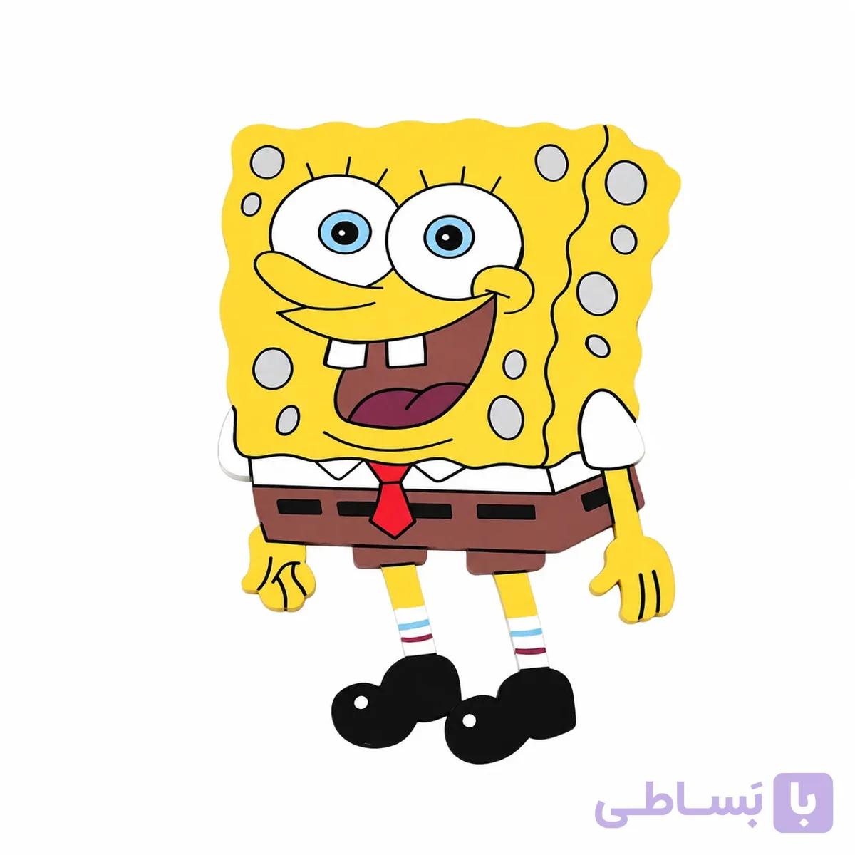 دیوارکوب و چراغ خواب طرح باب‌اسفنجی سه‌بعدی دکور اتاق کودک با نور LED آفتابی ملایم — تصویر 1