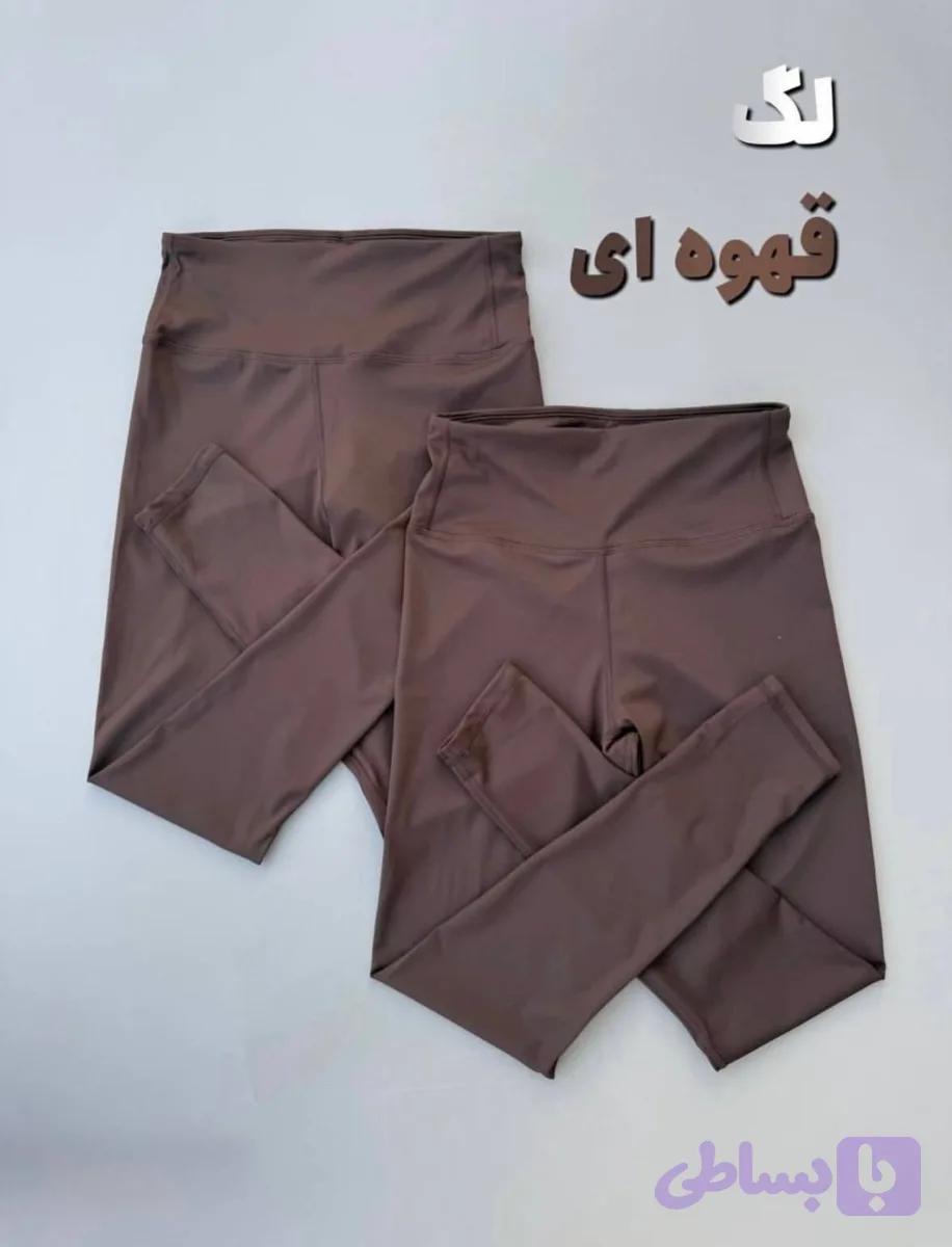 لگ ورزشی زنانه مدل فلامنت پشت ساده کمرگنی تک رنگ قهوه ای کد 0140