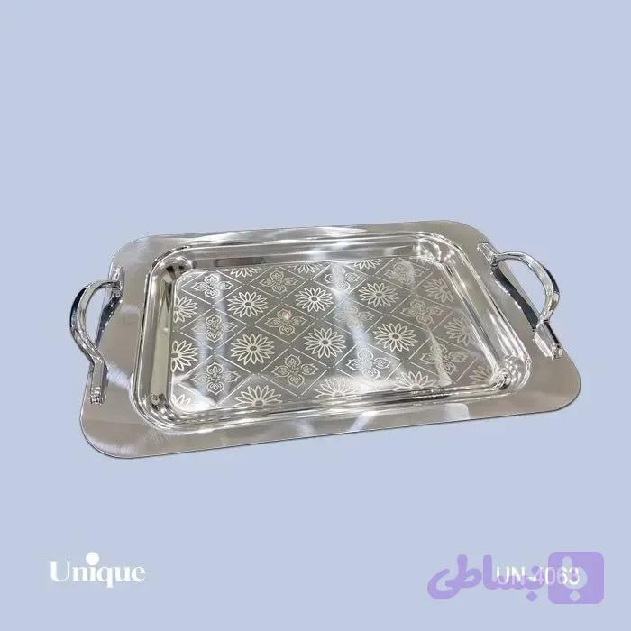 سینی براق استیل یونیک بدون پایه بزرگ مدل UN-4063