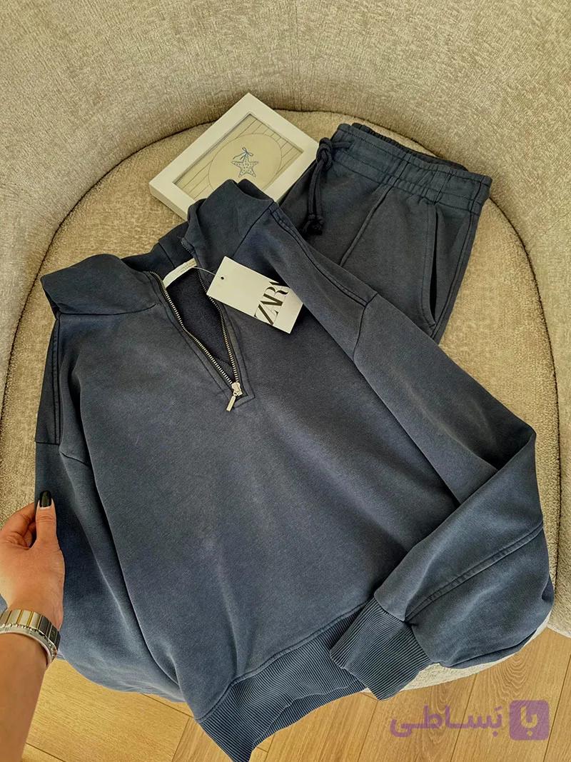 ست دورس نیم زیپ و شلوار zara کد 59 — تصویر 1