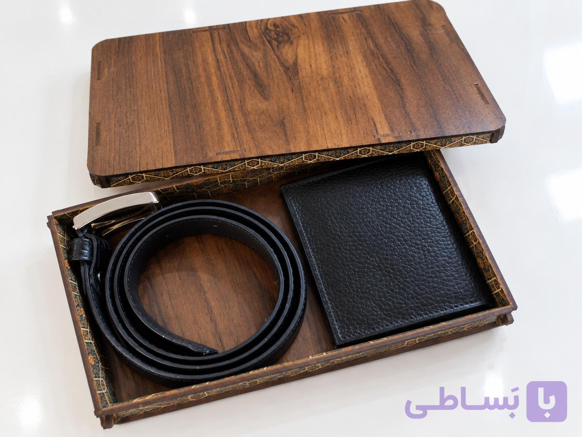 ست زنانه کیف وکمربند هدیه چرم طبیعی /set 85 — تصویر 1