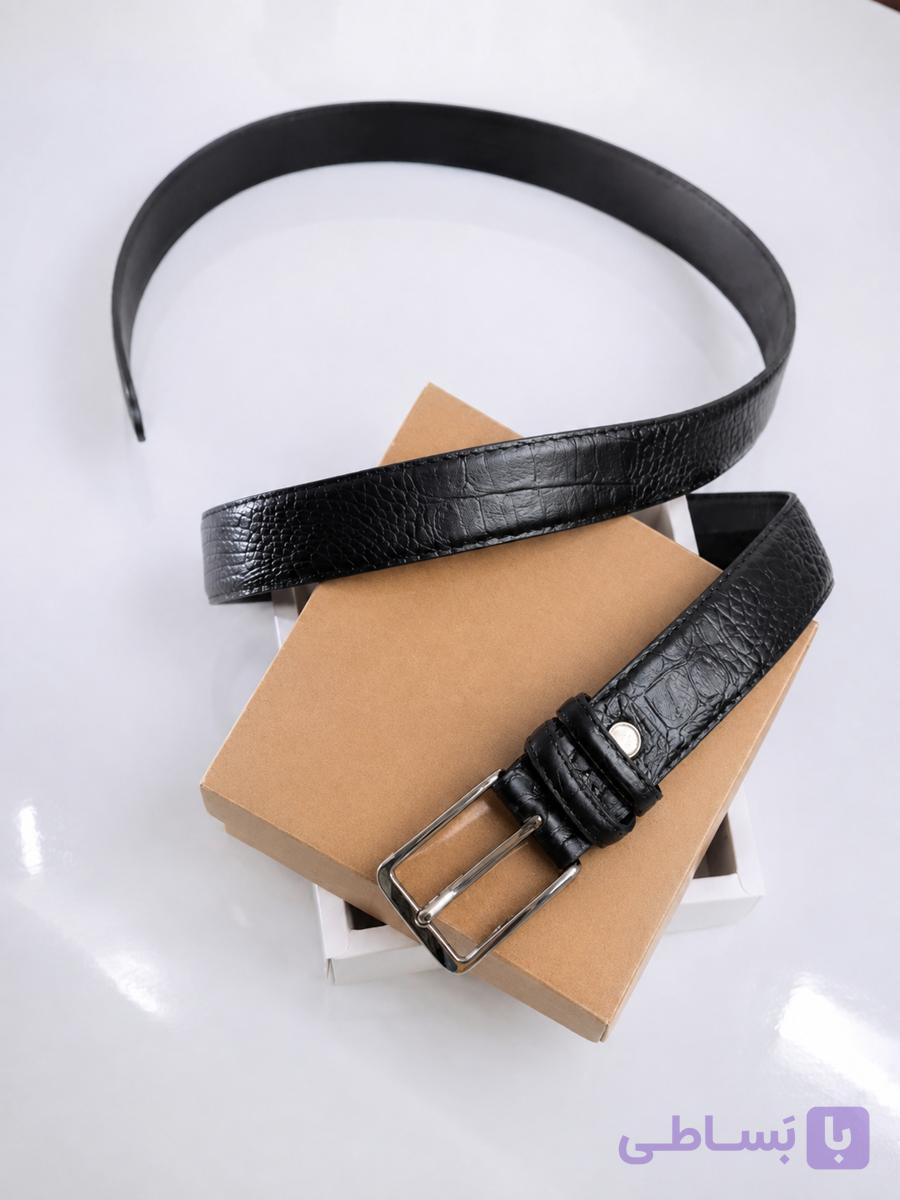 کمربند کروکودیلی چرم طبیعی | Natural Leather Crocodile Belt | CLB-BELT-01