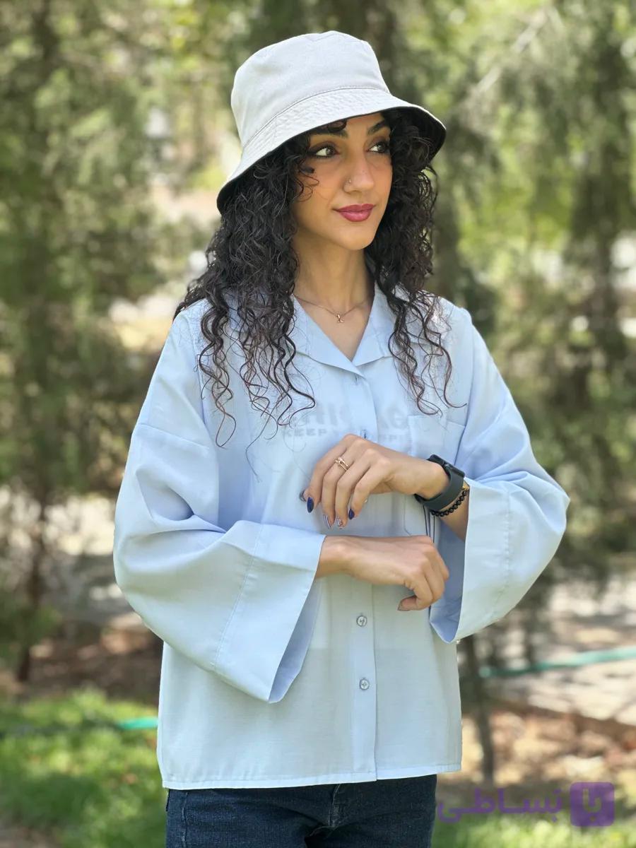 شومیز کراپ زنانه سیلک پری