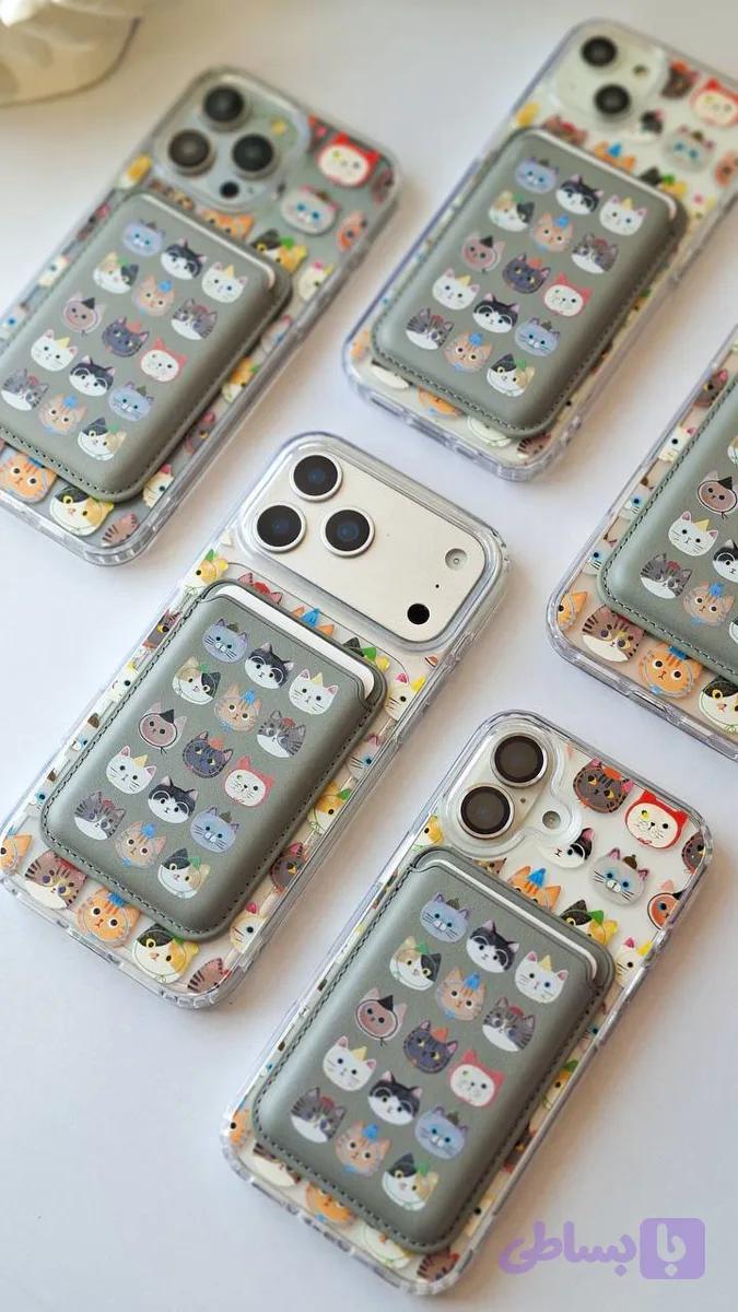 قاب گوشی مدل (00201859) گربه رنگی با ولت (L)
