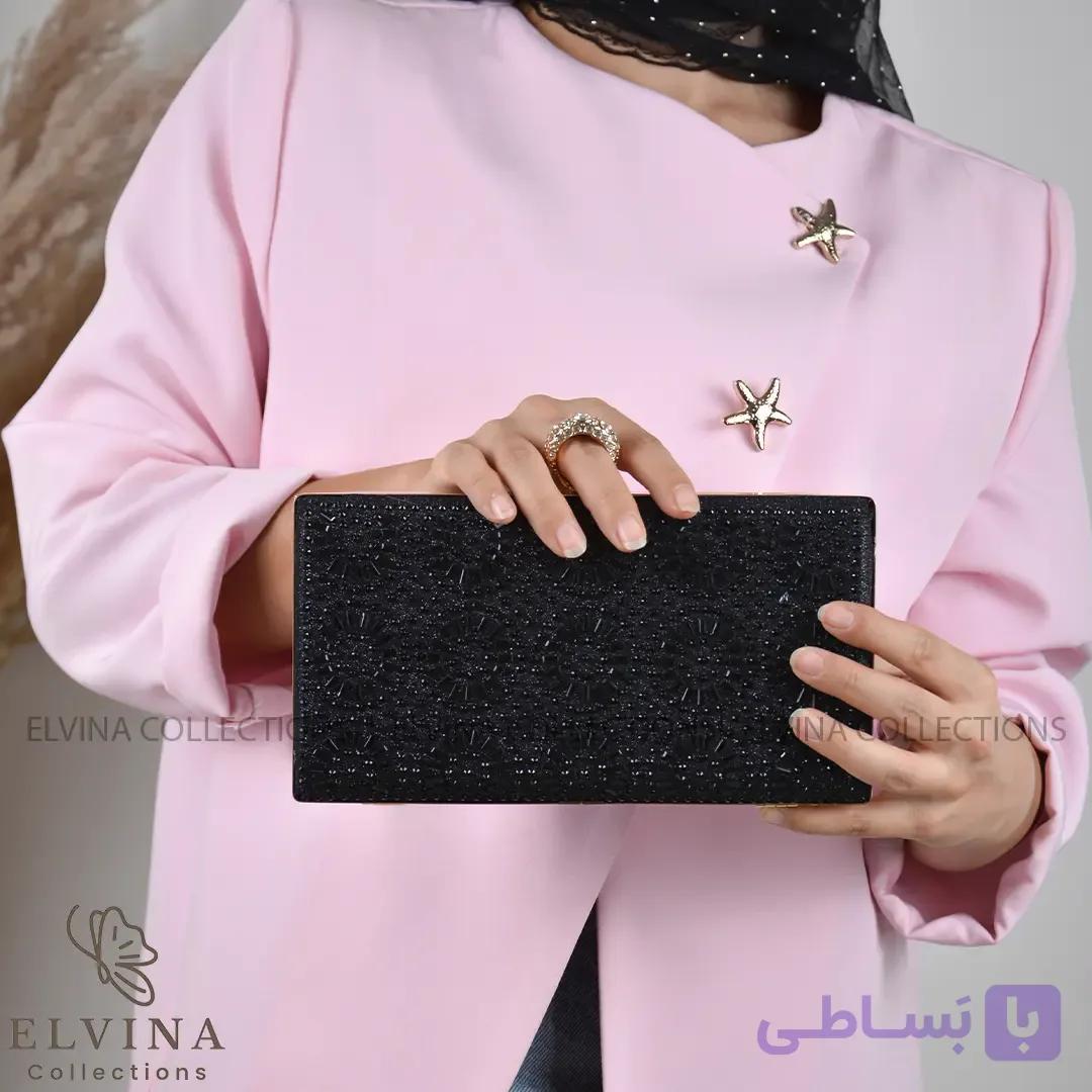 کیف زنانه مجلسی انگشتری ارغوان — تصویر 1