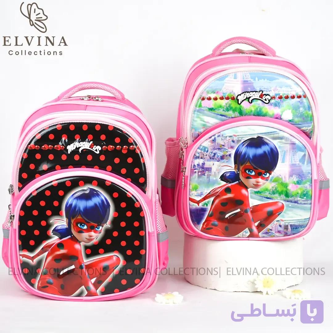 کیف مدرسه دختر کفشدوزکی کد 1836 جنس اعلا و قابلیت نصب چرخ — تصویر 1