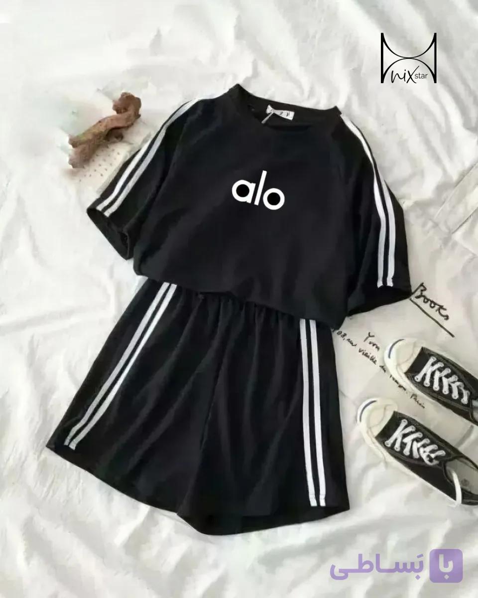 ست تیشرت و شورتک زنانه طرح alo