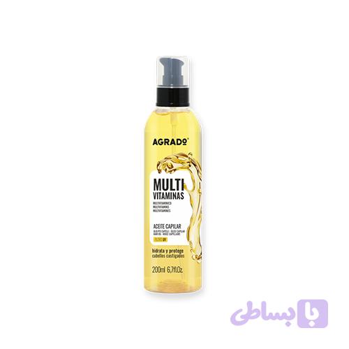 روغن مو حاوی MULTI VITAMINS برند آگرادو حجم 200 میلی لیتر