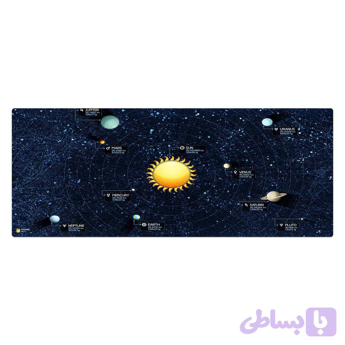دسک پد هومرو مدل HX268 طرح کهکشان منظومه شمسی سایز 40×100 سانتی‌متر — تصویر 1