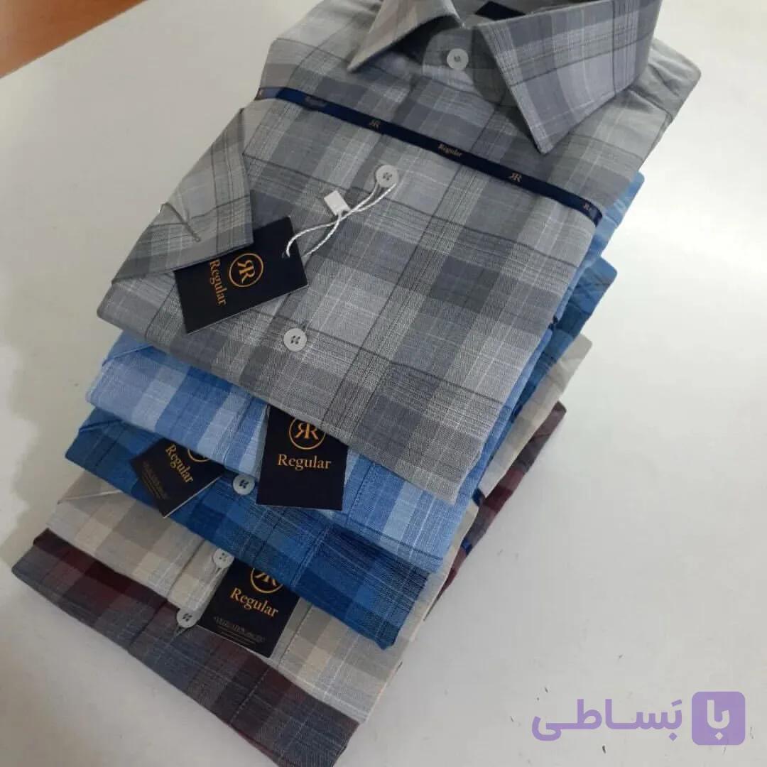 پیراهن مردانه چهارخانه آستین کوتاه نخ پنبه بسیار لطیف