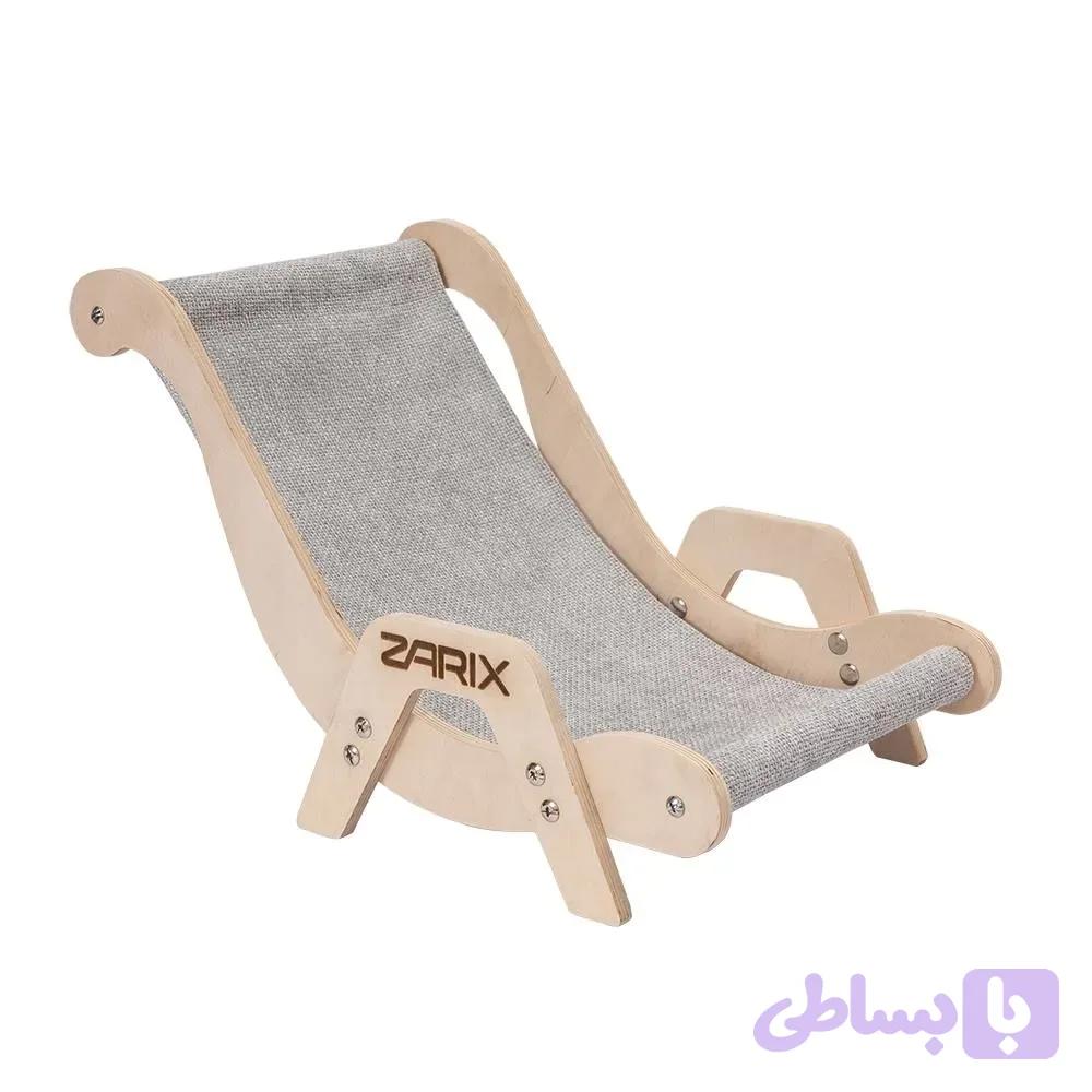 صندلی راحتی اسکرچر و جای خواب گربه زاریکس طوسی — تصویر 1