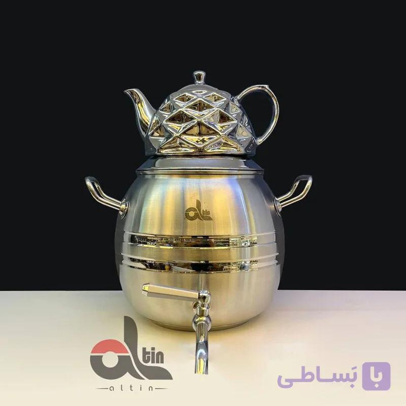 کتری قوری برند آلتین استیل کف چدن با3سال ضمانت تعویض 6لیترکد924