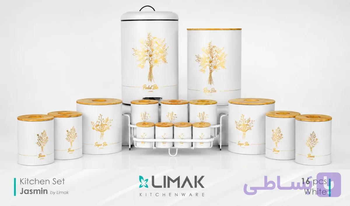 سرویس آشپزخانه درب چوب  لیماک درجه یک 16 پارچه  4رنگ متفاوت چوب رابرضد آب (جاسمین)