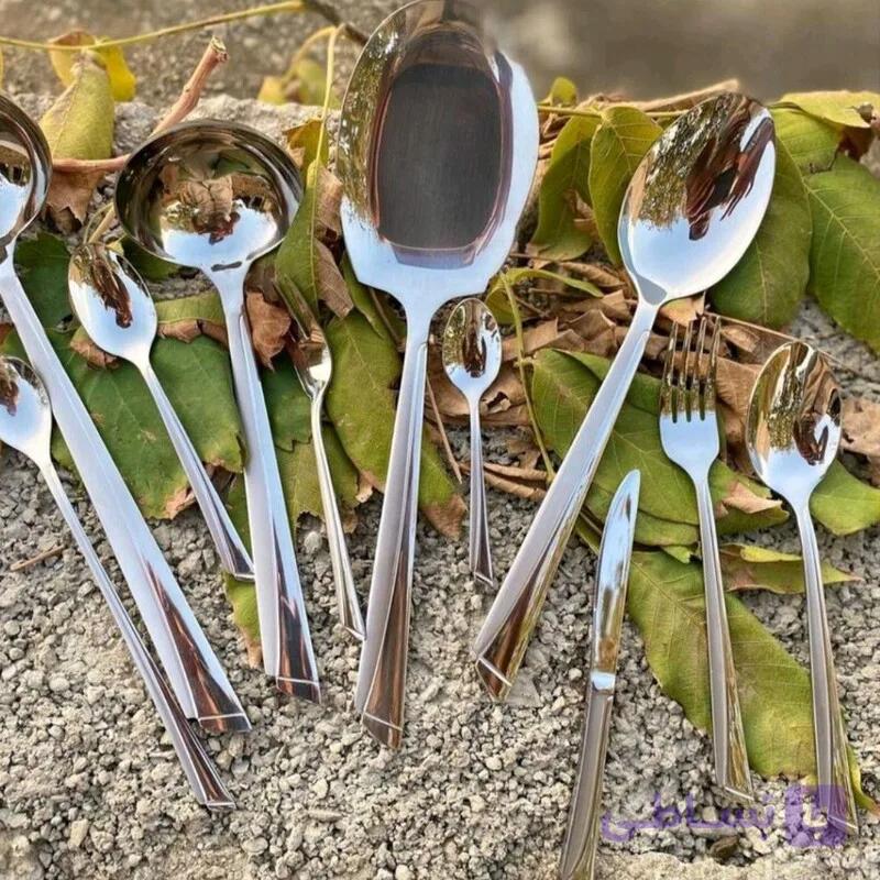 سرویس قاشق  چنگال 144پارچه یونیک استیل نگیر 4میل (طرح ماینز)