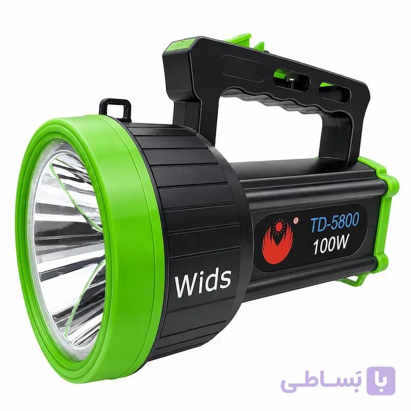 چراغ قوه دستی ویدز مدل 100W TD-5800(باتری لیتیومی و شارژر USB) — تصویر 1