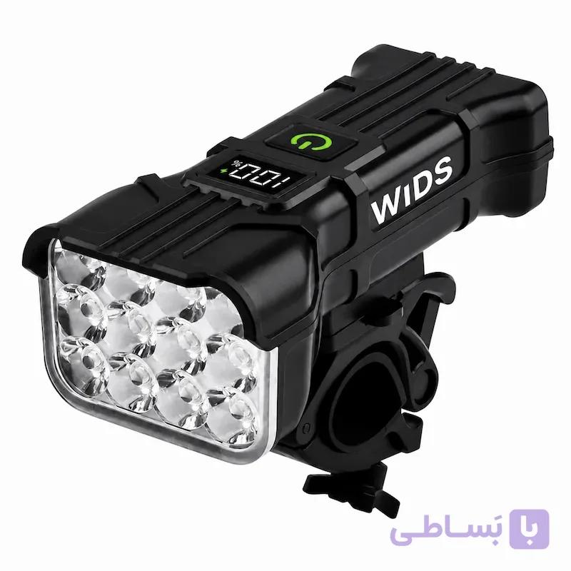 چراغ جلوی دوچرخه ویدز مدل شارژی آژیر دار پاوربانکدار 12LED — تصویر 1