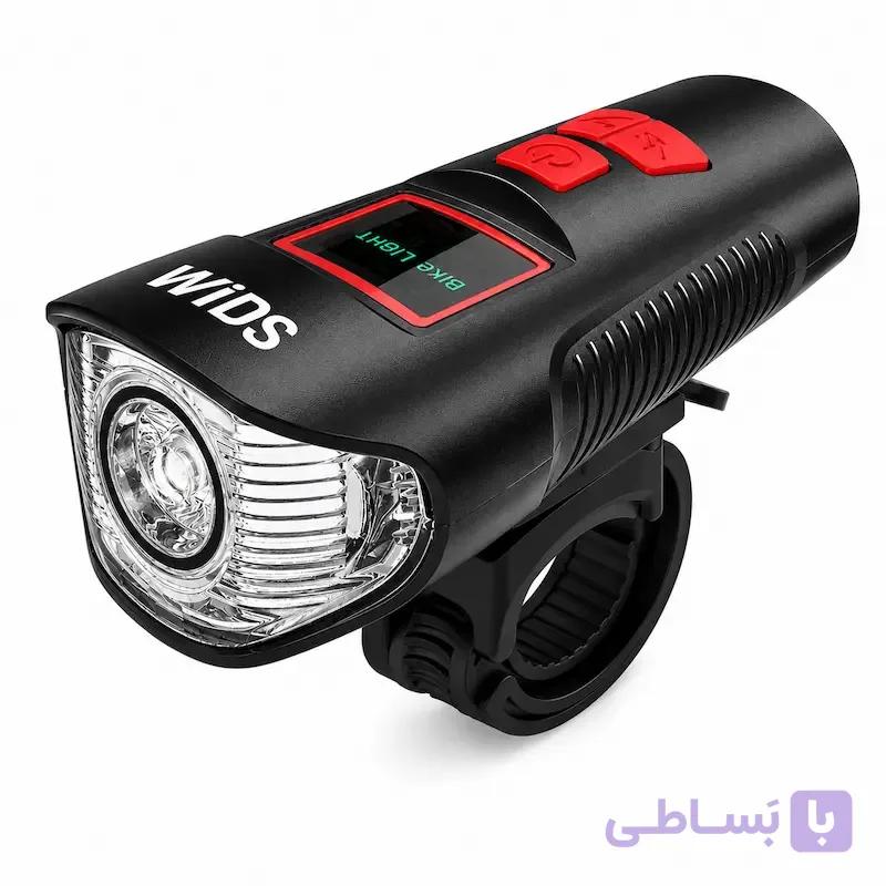 چراغ جلوی دوچرخه ویدز مدل شارژی بوق دار 6صدا — تصویر 1
