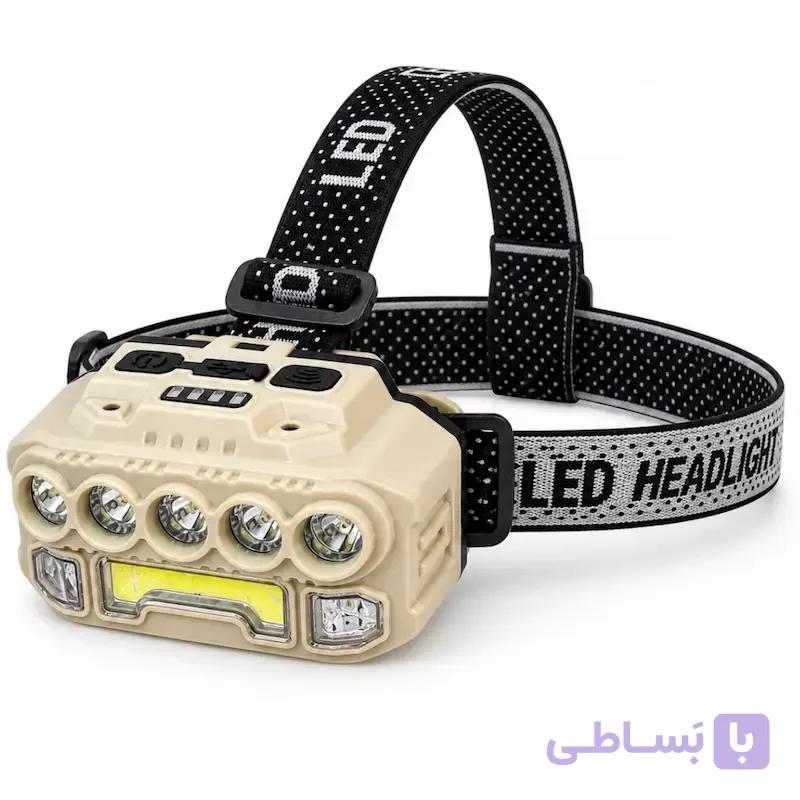 چراغ پیشانی شارژی 8 لامپ LED و COB مدل HX-817S — تصویر 1