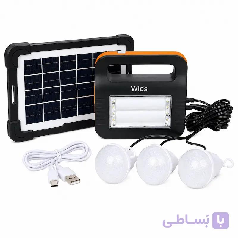 پکیج خورشیدی 15وات ویدز مدل پاوربانک دار کد BK-999A — تصویر 1