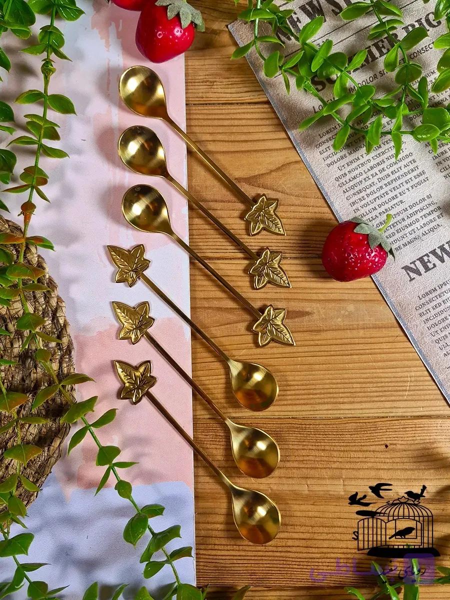 ست قاشق چای خوری برگ نقره ای 2 — تصویر 1