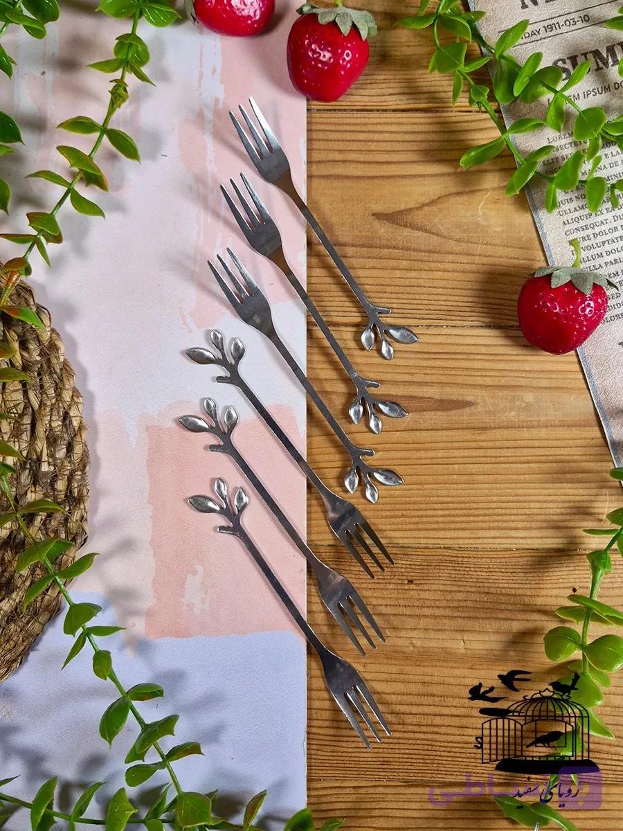 ست چنگال کوچک برگ نقره ای — تصویر 1