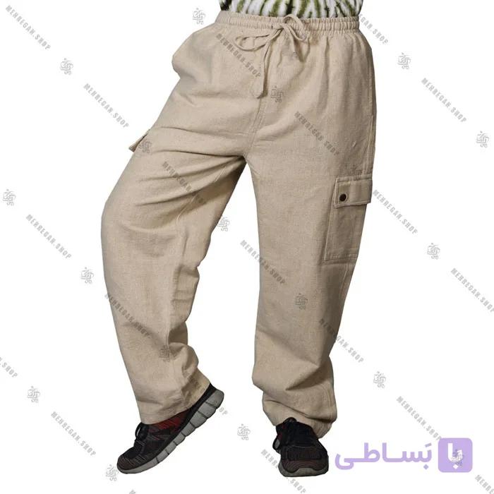 شلوار نپالی کتان کرم