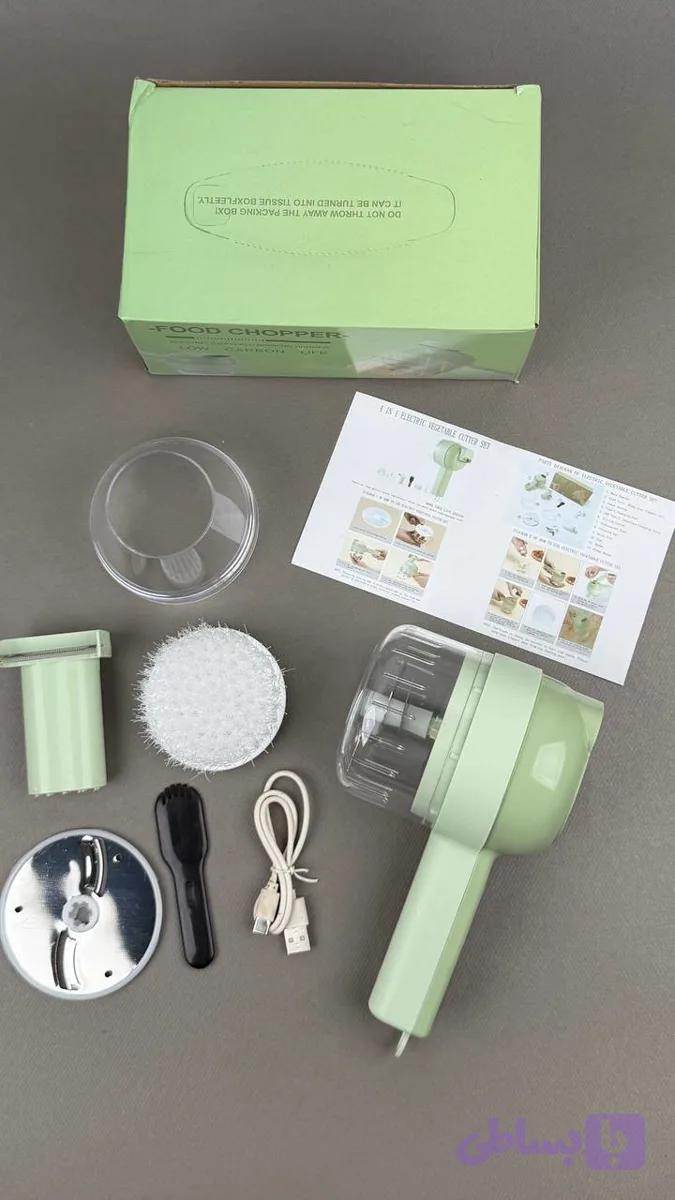 خردکن شارژی چندکاره Food Chopper وارداتی اورجینال | خردکن، اسلایسر و برس شست و شو — تصویر 1