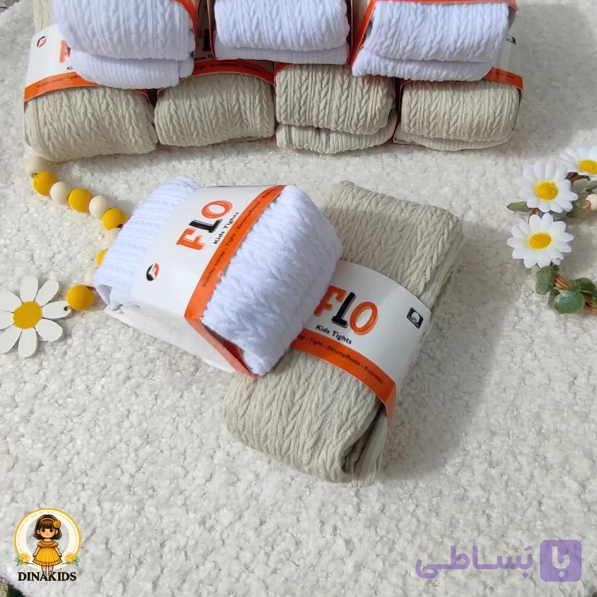 جوراب شلواری دخترونه مدل گندمی کفی دار