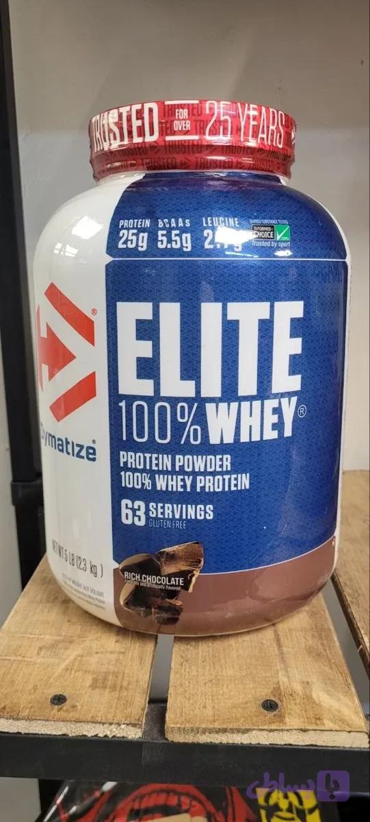 پروتئین وی الیت دایماتیز ۲.۳ کیلوگرم با کیفیت بالا | Dymatize Elite 100% Whey Protein 2.3kg — تصویر 1