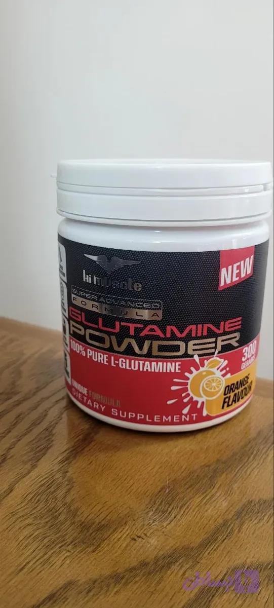 پودر گلوتامین، های‌ماسل ۳۰۰ گرم طعم پرتقال (اصل آلمان) | Hi-Muscle Glutamine Power 300g Orange — تصویر 1