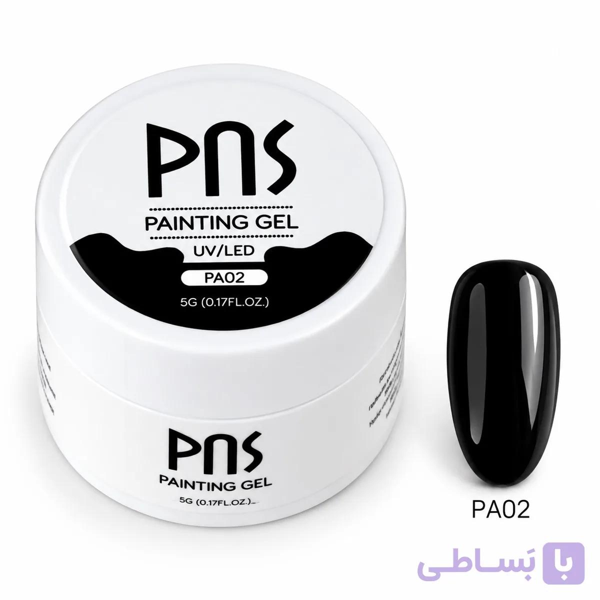 پینت ژل مشکی طراحی ناخن PNS – کد۲ — تصویر 1