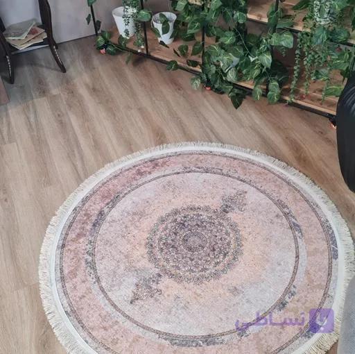 فرشینه گرد مخمل طرح ژیوا D222 (پس کرایه) — تصویر 1