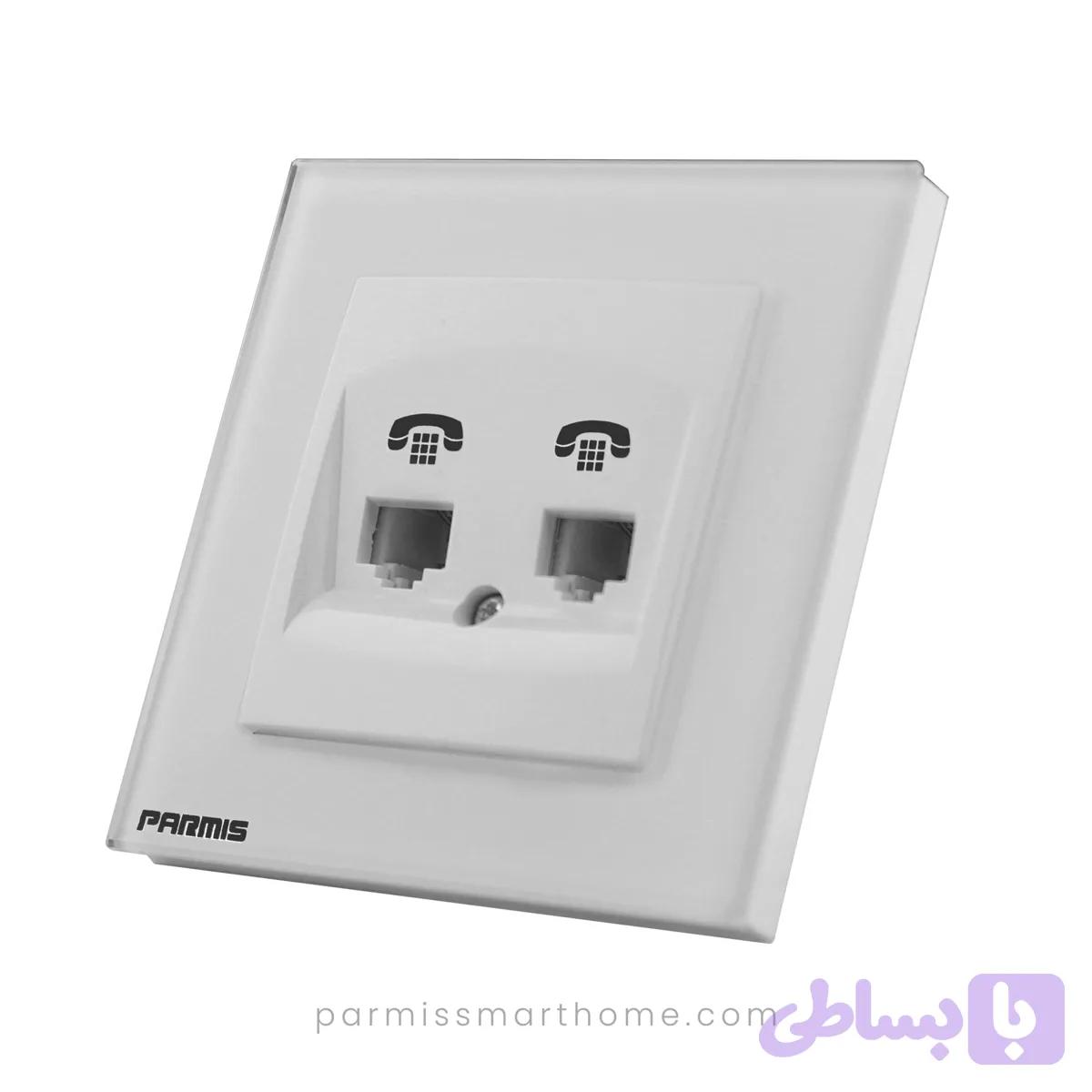 پریز تلفن دو خانه سفید