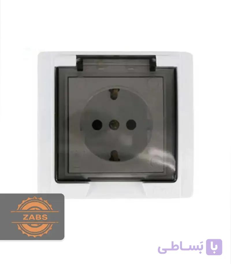 سرامیک پریز ارت دار درب دار بارانی توکار پارت الکتریک مدل آذین کد 7240
