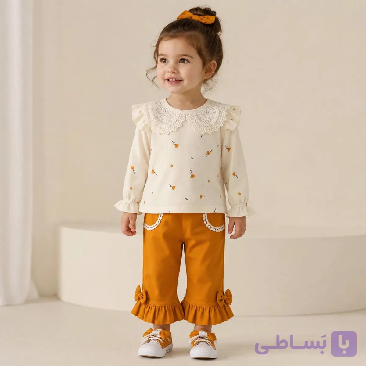 بلوز شلوار ملینا خردلی (پردیس) — تصویر 1