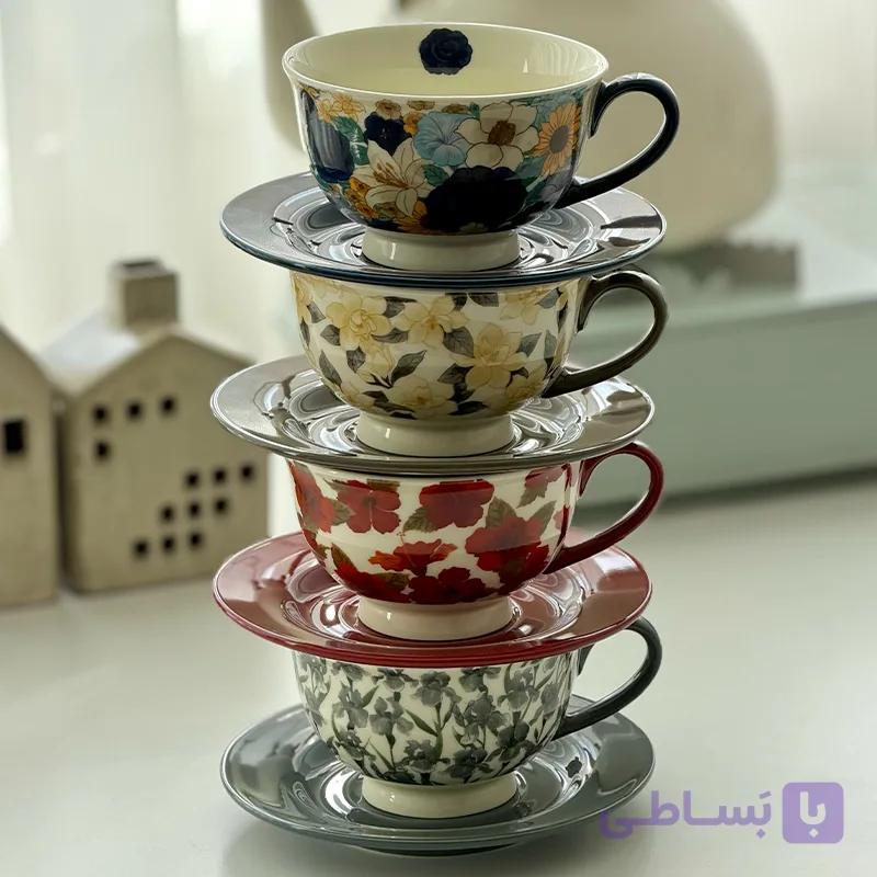فنجان و نعلبکی گلدار — تصویر 1
