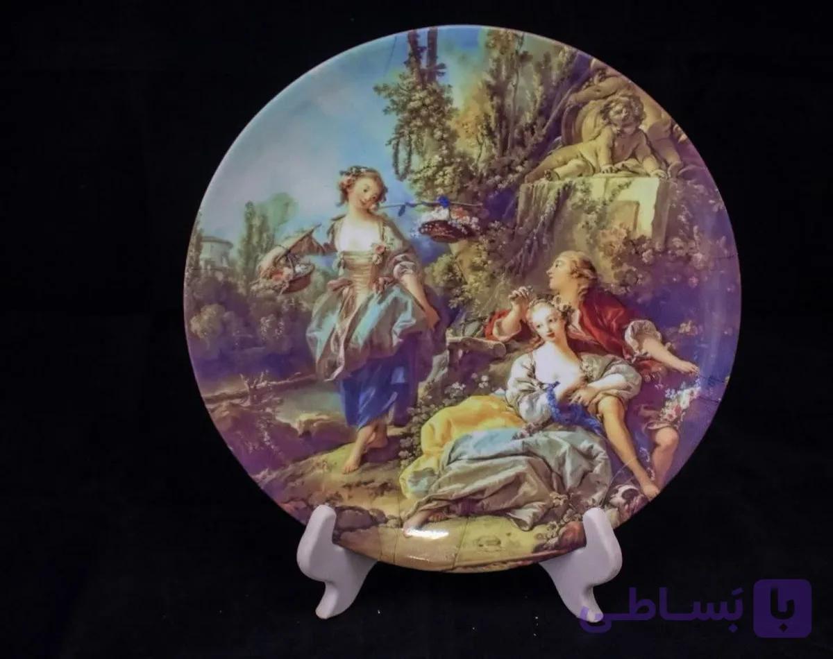 خرید و قیمت بشقاب سرامیکی دیوارکوب/ طرح پرنده آبی/ دکور هنری و لوکس دیواری/ قطر 18