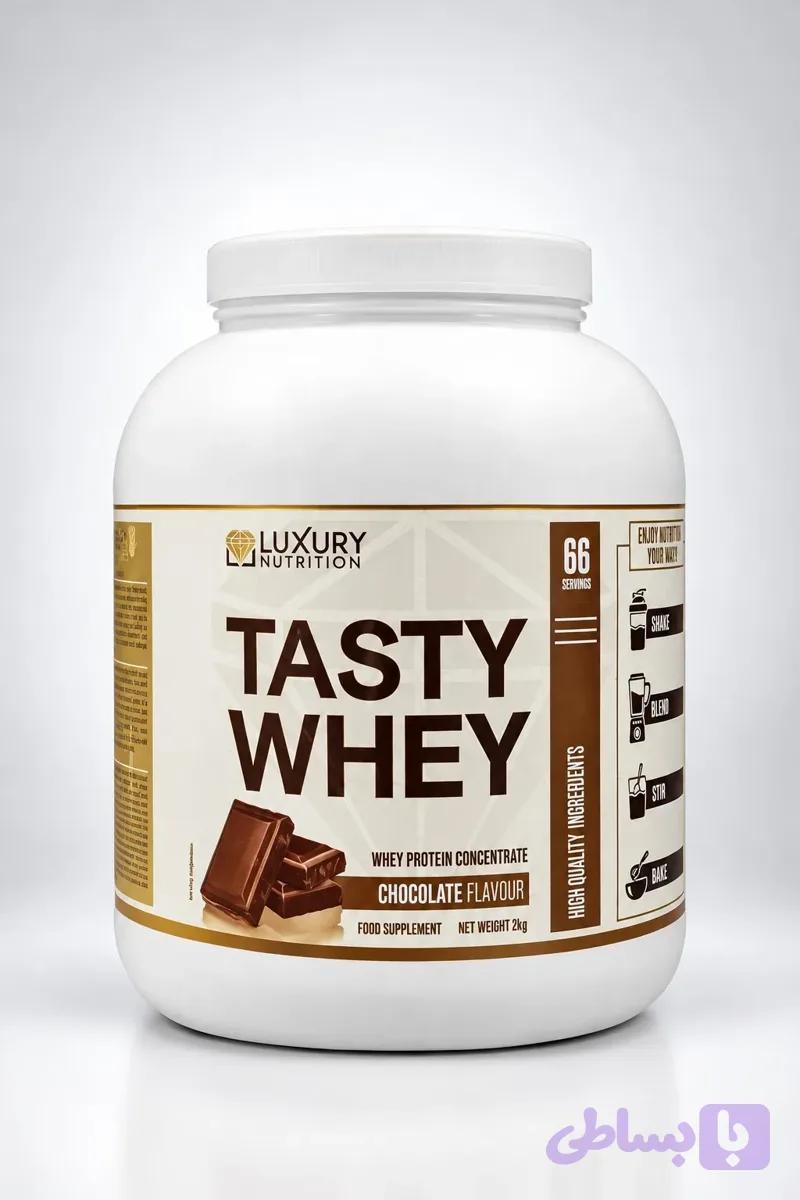 پروتئین وی کنسانتره لاکچری نوتریشن – طعم شکلات، وزن ۲ کیلوگرم | Luxury Nutrition Tasty Whey Protein Concentrate – Chocolate Flavour — تصویر 1