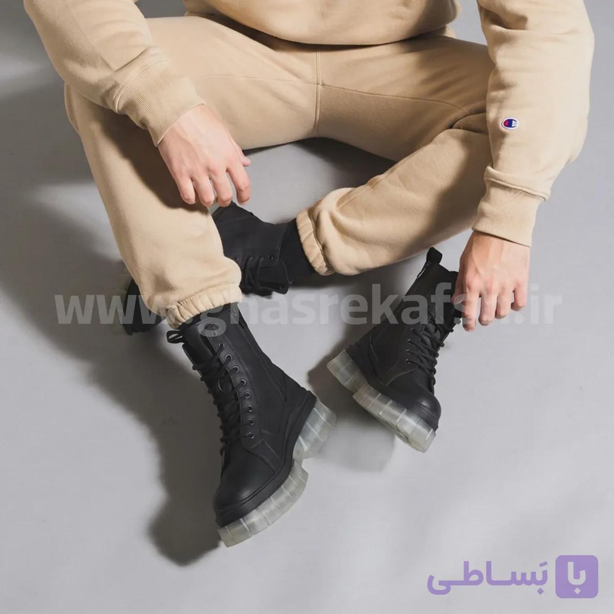 بوت برشکا Bershka مردانه مشکی کد 2543 — تصویر 1