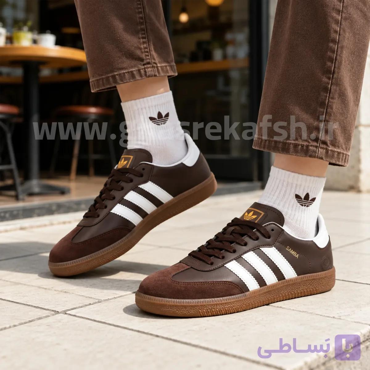 کتونی آدیداس سامبا Samba زنانه رنگ قهوه ای کد2357 — تصویر 1