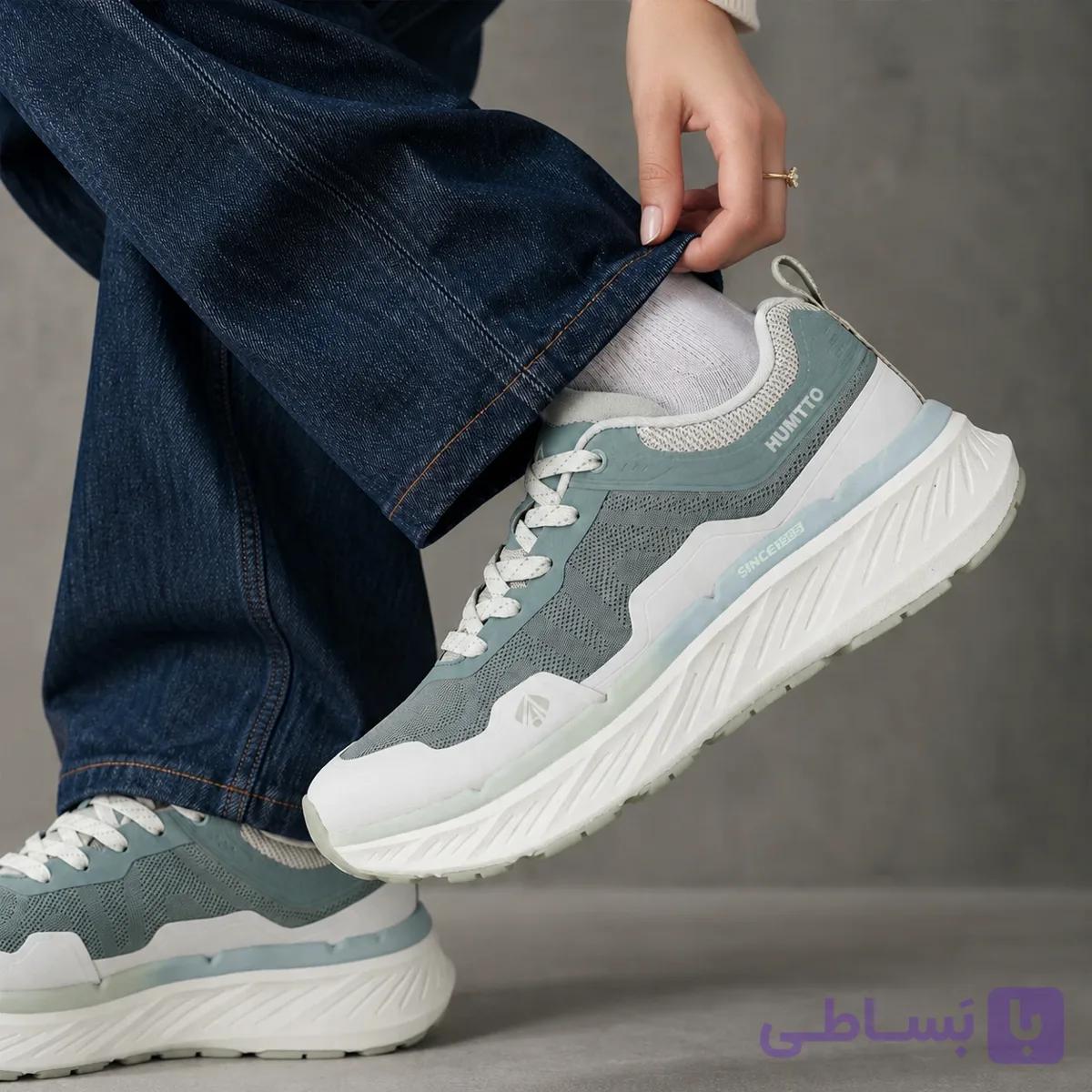 کتونی هامتو Humtto واترپروف زنانه رنگ طوسی سبز کد 2585 — تصویر 1