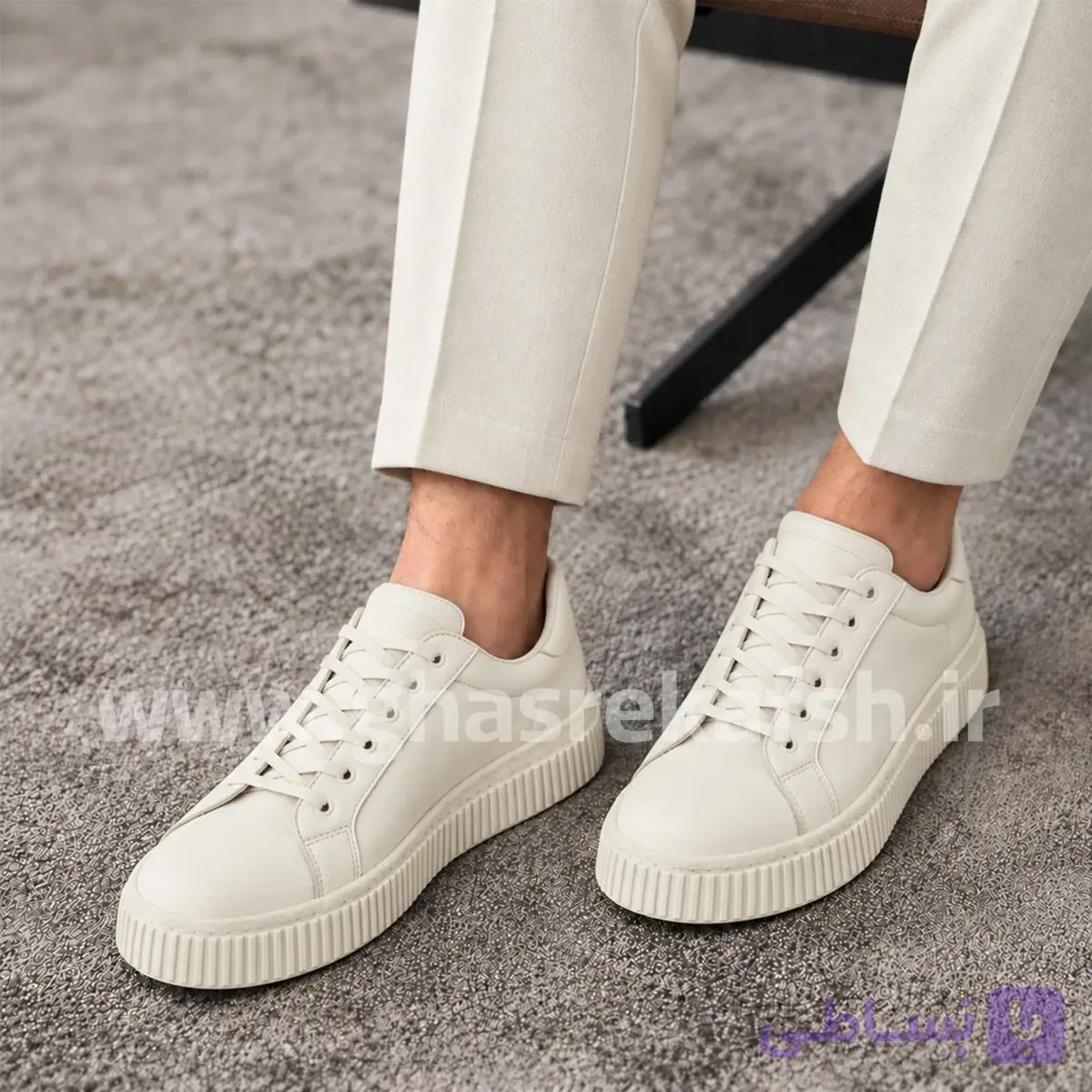 کتونی ونس زارا ZARA مردانه رنگ کرم کد 2194 — تصویر 1