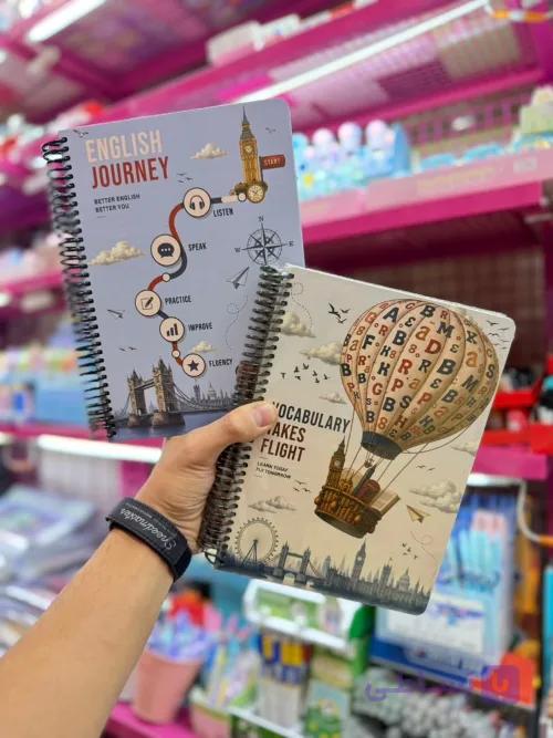 دفتر زبان 100 برگ دوخط حاشیه دار برند لانگو — تصویر 1