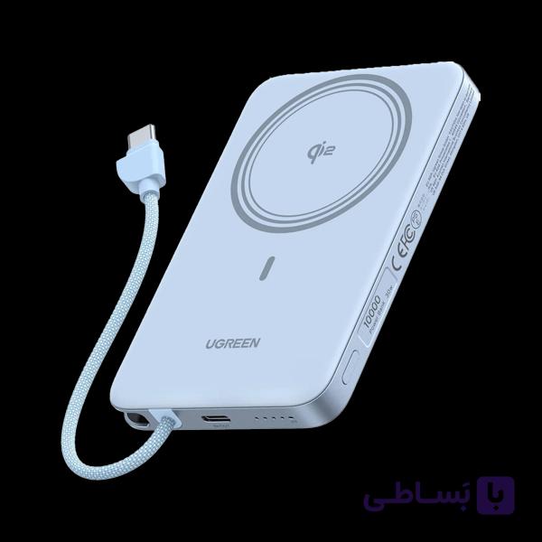 پاور بانک 30 وات بی سیم مغناطیسی 10000 میلی آمپر ساعت MagFlow یوگرین با استاندارد Qi2 مدل PB570 — تصویر 1