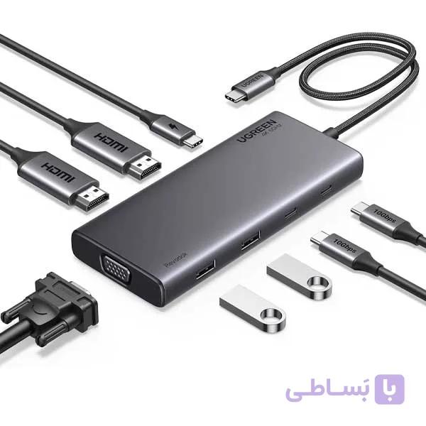هاب 10،8 و 11 پورت USB-C یوگرین مدل CM639 — تصویر 1