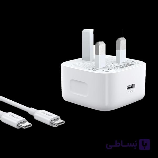 شارژر دیواری 20 وات با پورت USB-C PD یوگرین مدل CD137 همراه با کابل USB-C to USB-C — تصویر 1