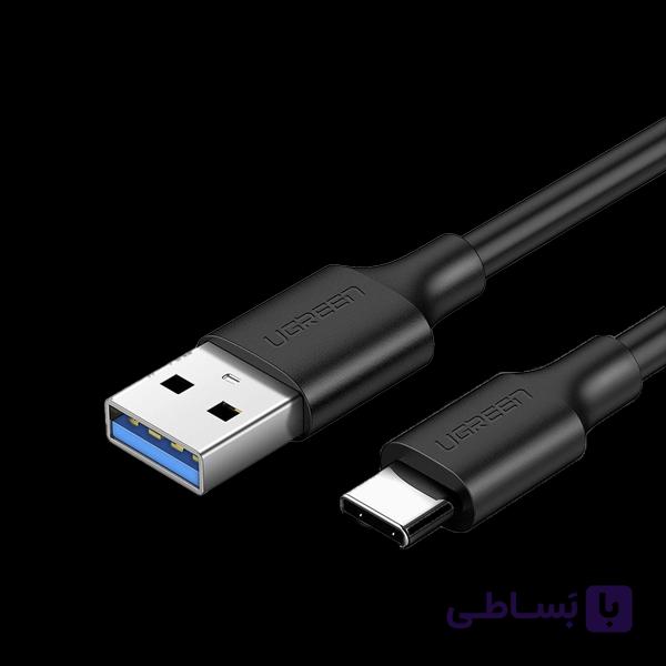 کابل شارژ و دیتا 3 آمپر USB-C Male به  USB 3.0 A یوگرین مدل US184 — تصویر 1